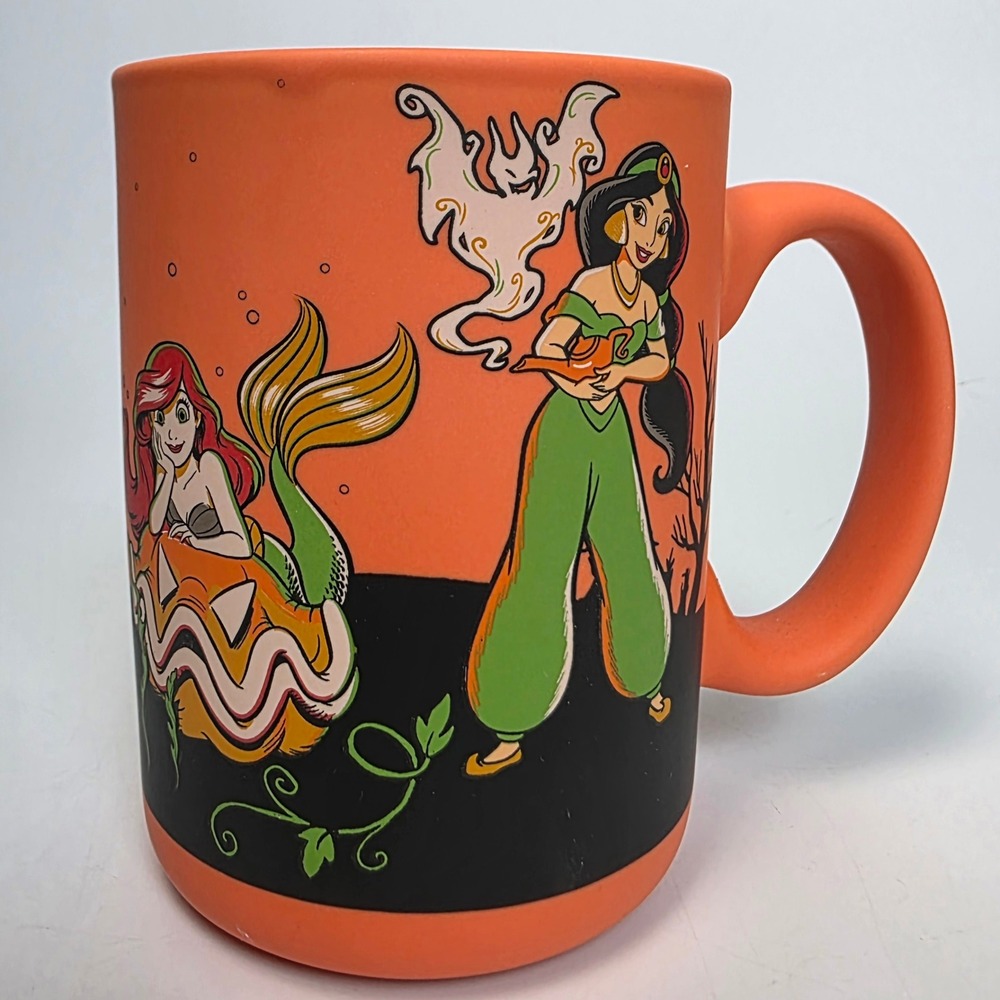 Disney Princess Halloween Coffee Mug Orange Zrike Brands Ariel Jasmine Aurora